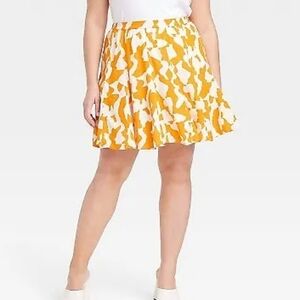 Ava & Viv flare skirt - yellow and white - 1x